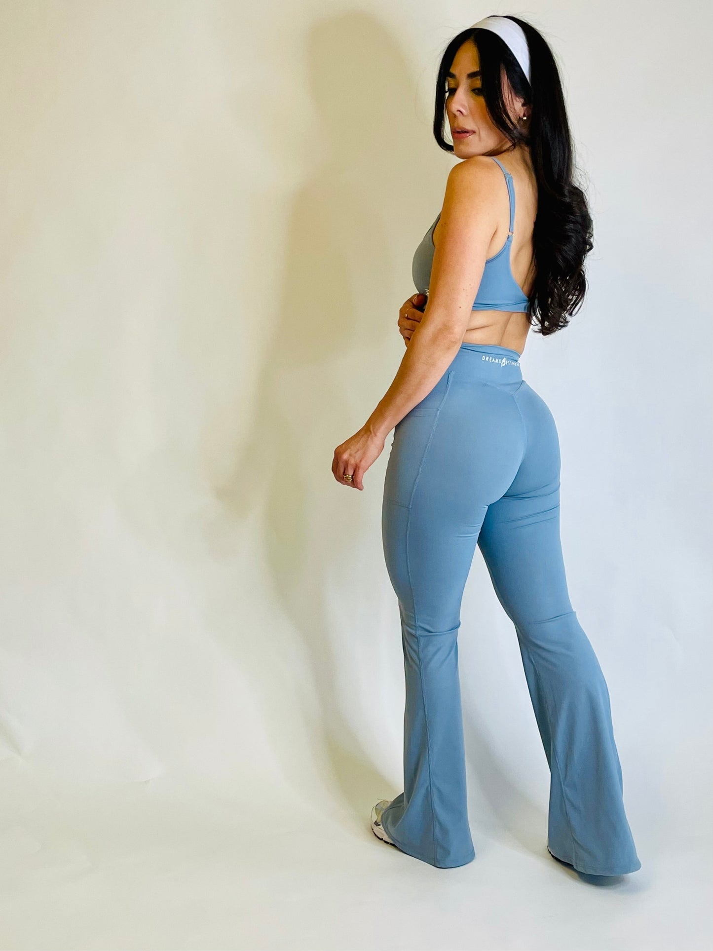 Smoke Blue Flared Legging