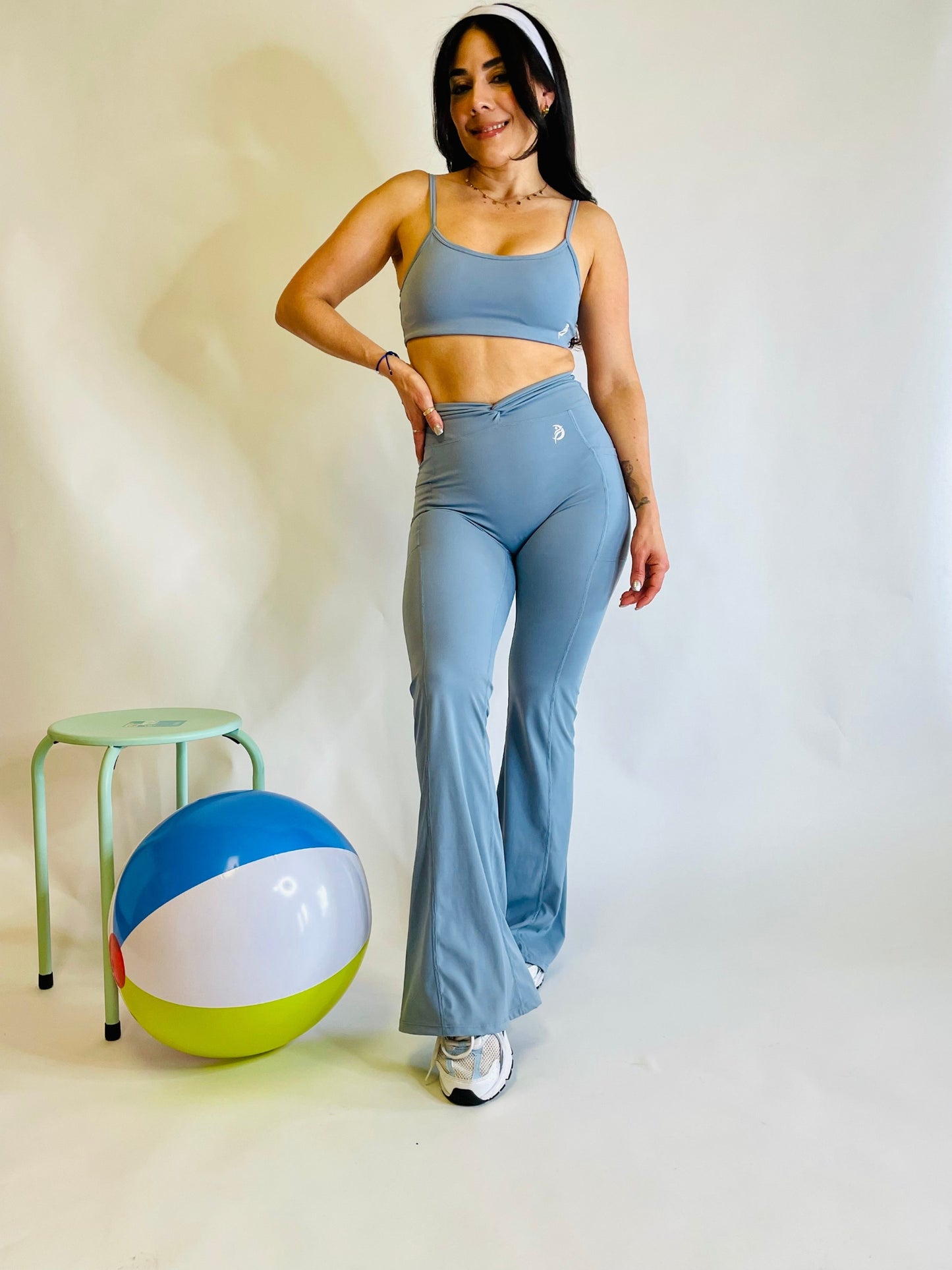 Smoke Blue Flared Legging