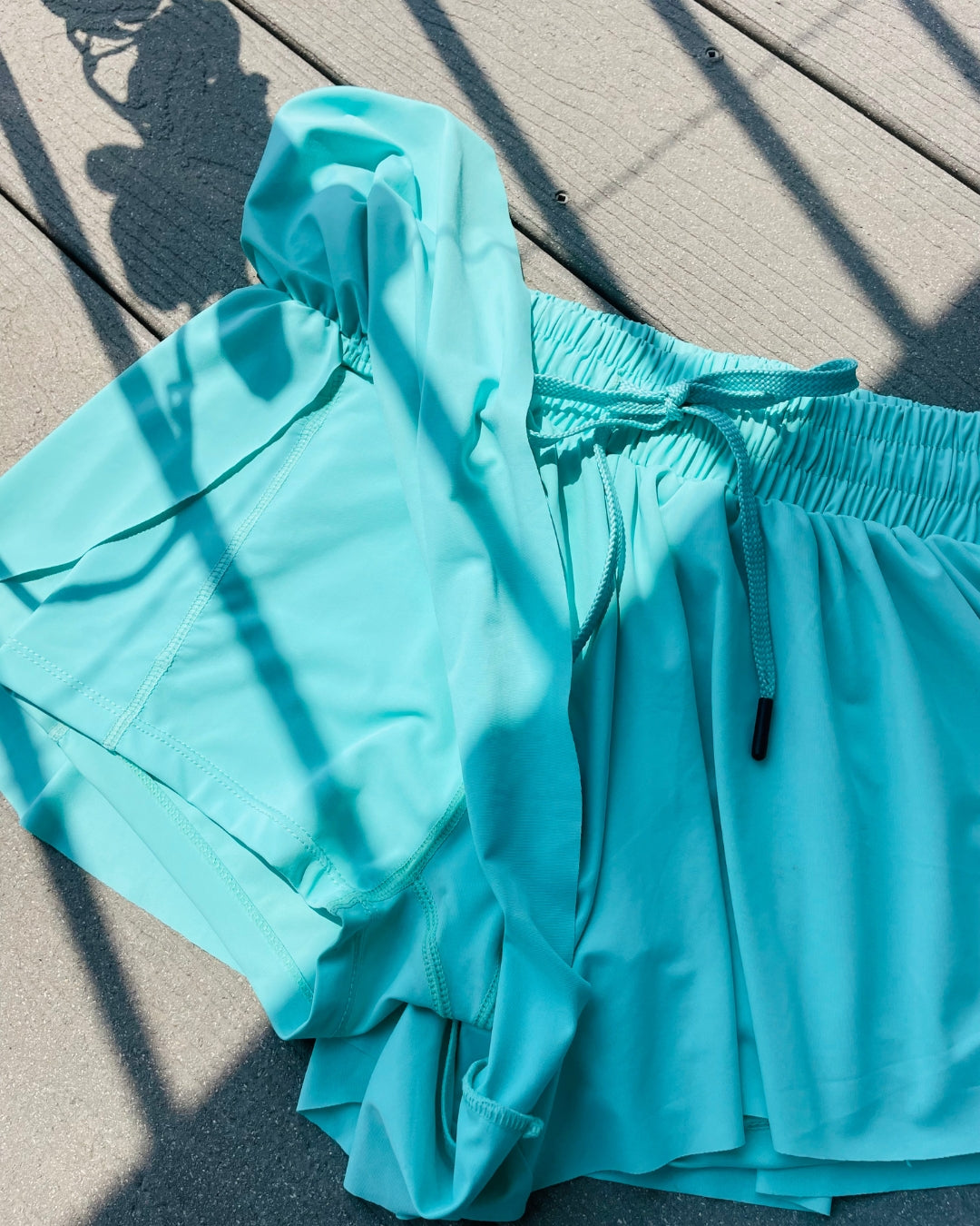 Teal Green Running Shorts All In One