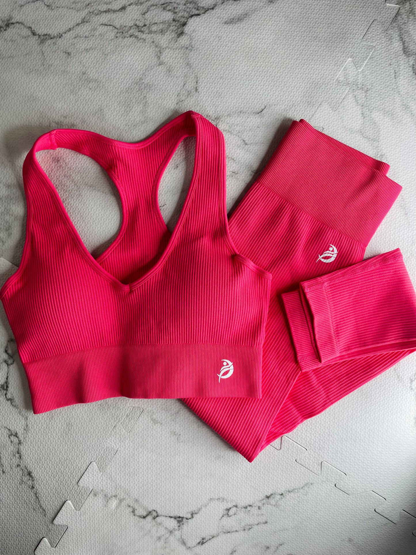 Melon Pink V Neck Sport Bra